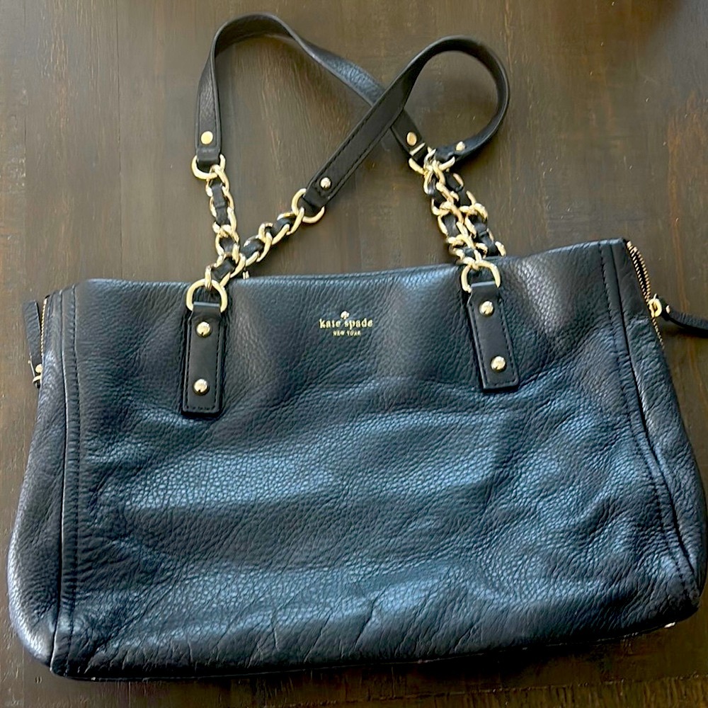 Kate Spade Black Leather Tote Bag